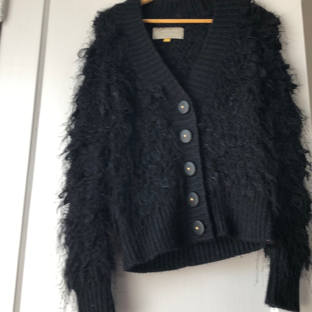 ANTHROPOLOGIE LEIFDOTTIR Black Cardigan Sweater